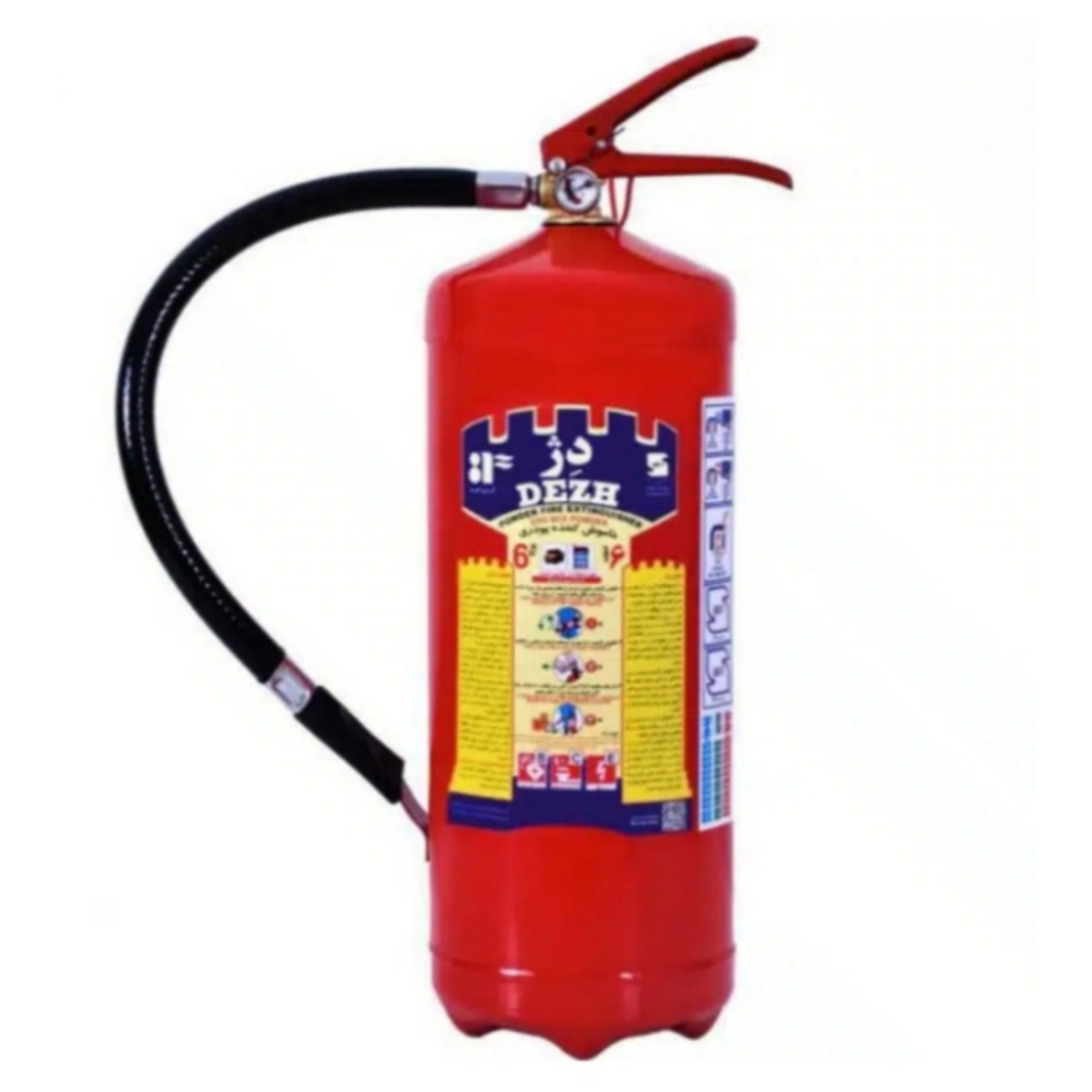 کپسول آتش نشانی ۶کیلو گرمی پودر وگاز 6 kg powder and gas fire extinguisher