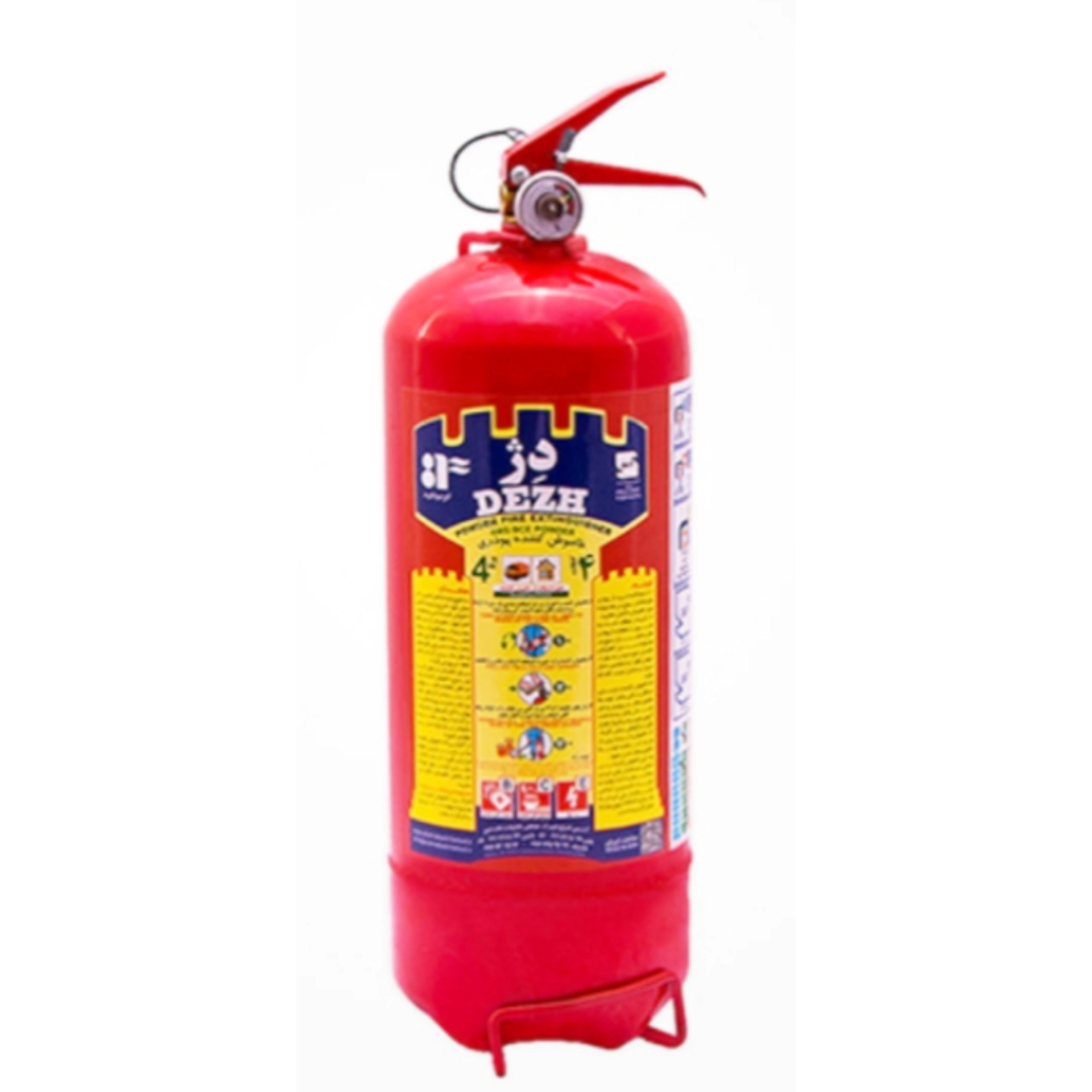 کپسول آتش نشانی ۴ کیلویی پودر وگاز 4 kg powder and gas fire extinguisher