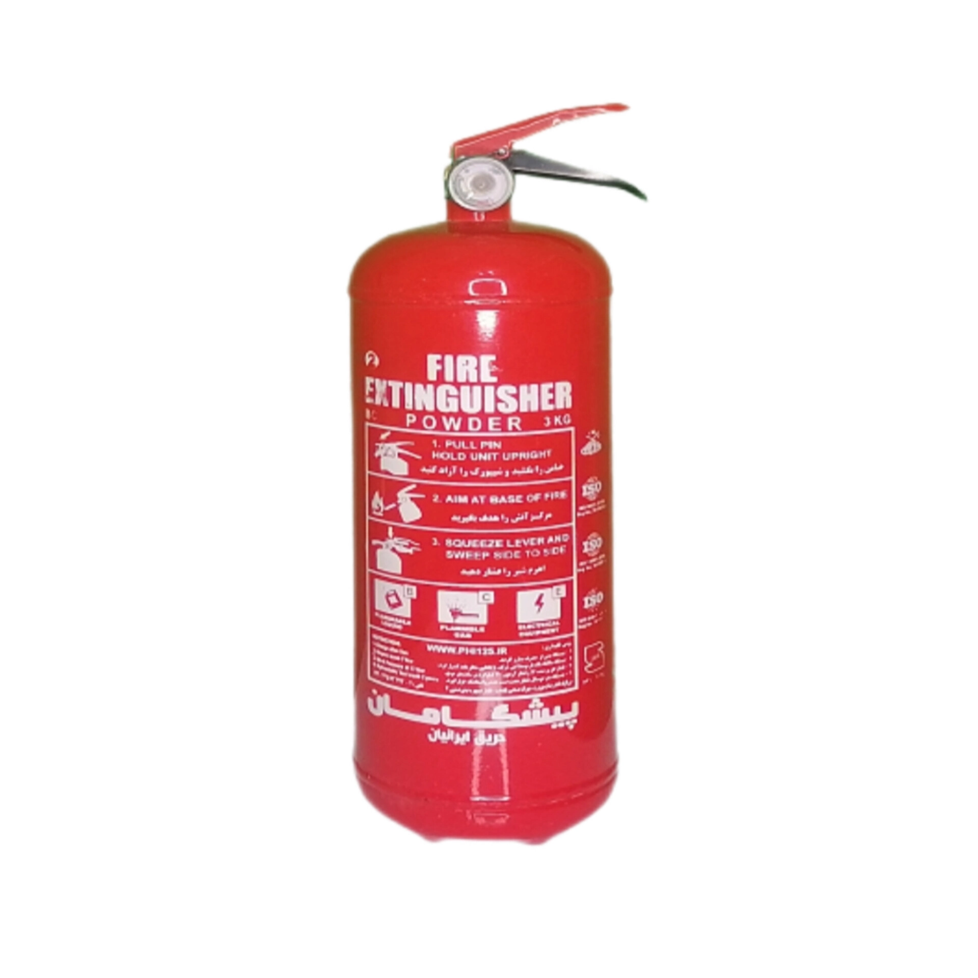 کپسول آتش نشانی۶کیلویی پودر وگاز پیشگامان  abc تاییدیه دار Aria Coupling ABC certified 6 kg powder and gas fire extinguisher