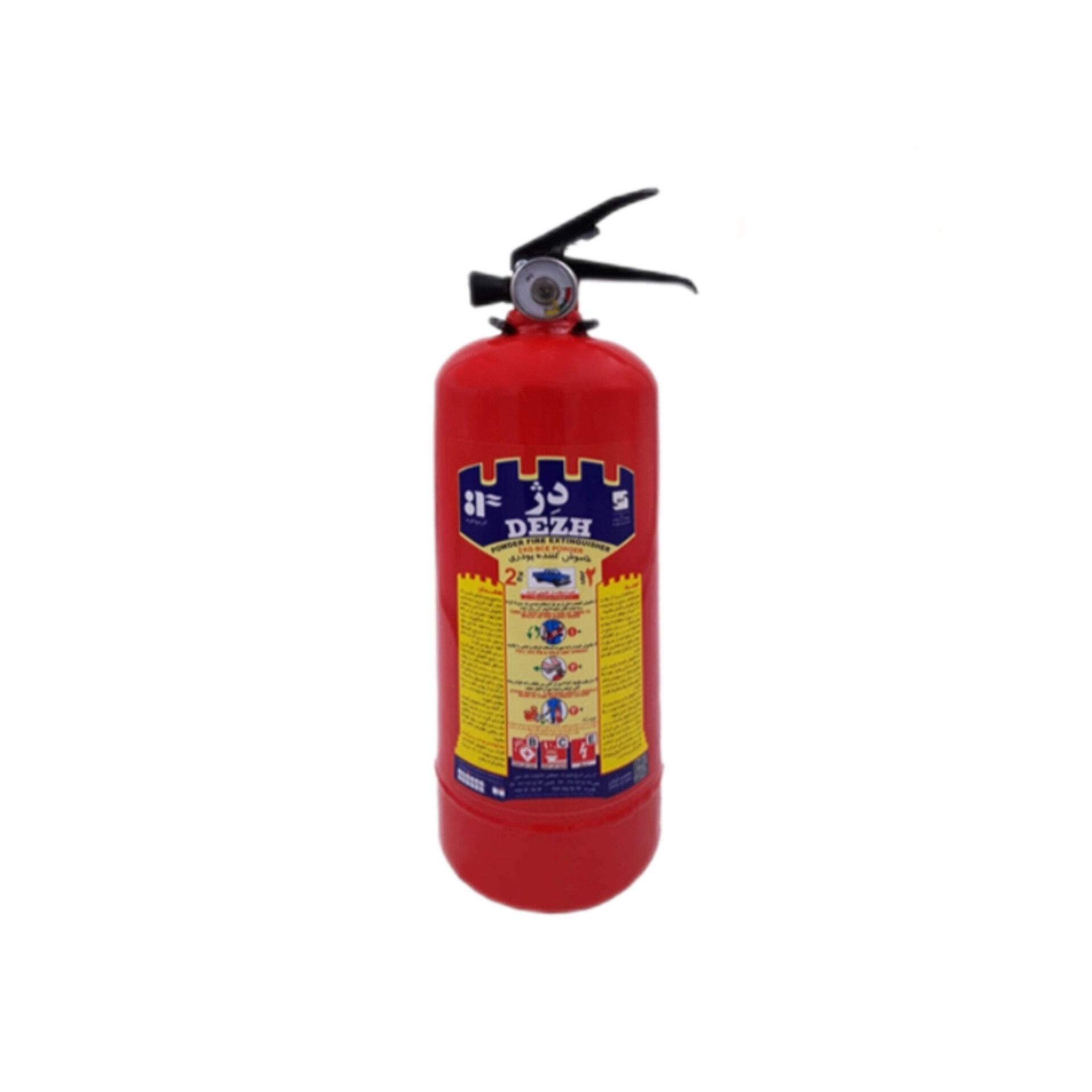 کپسول آتش نشانی ۲کیلویی پودروگاز دژ 2 kg fire extinguisher of Dej powder and gas